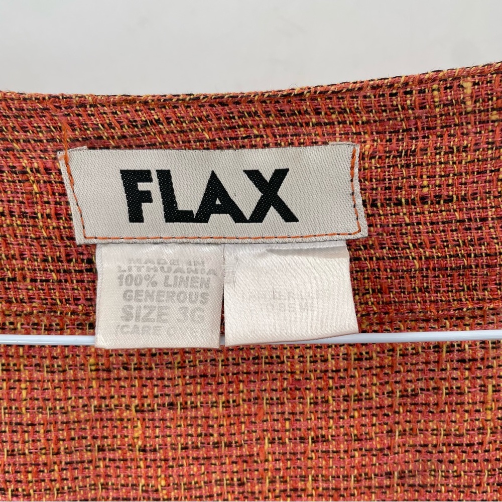 FLAX Rust Button Front Pocket Cardigan Linen Coastal Flowy Relaxed Tunic Top - Picture 5 of 5
